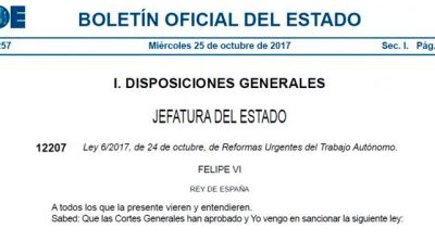 La Ley de Reformas Urgentes del Trabajo Autónomo incluye destacadas novedades fiscales y laborales