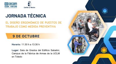 CECAM analizará `El diseño ergonómico de puestos de trabajo como medida preventiva´ en una jornada con expertos en la materia